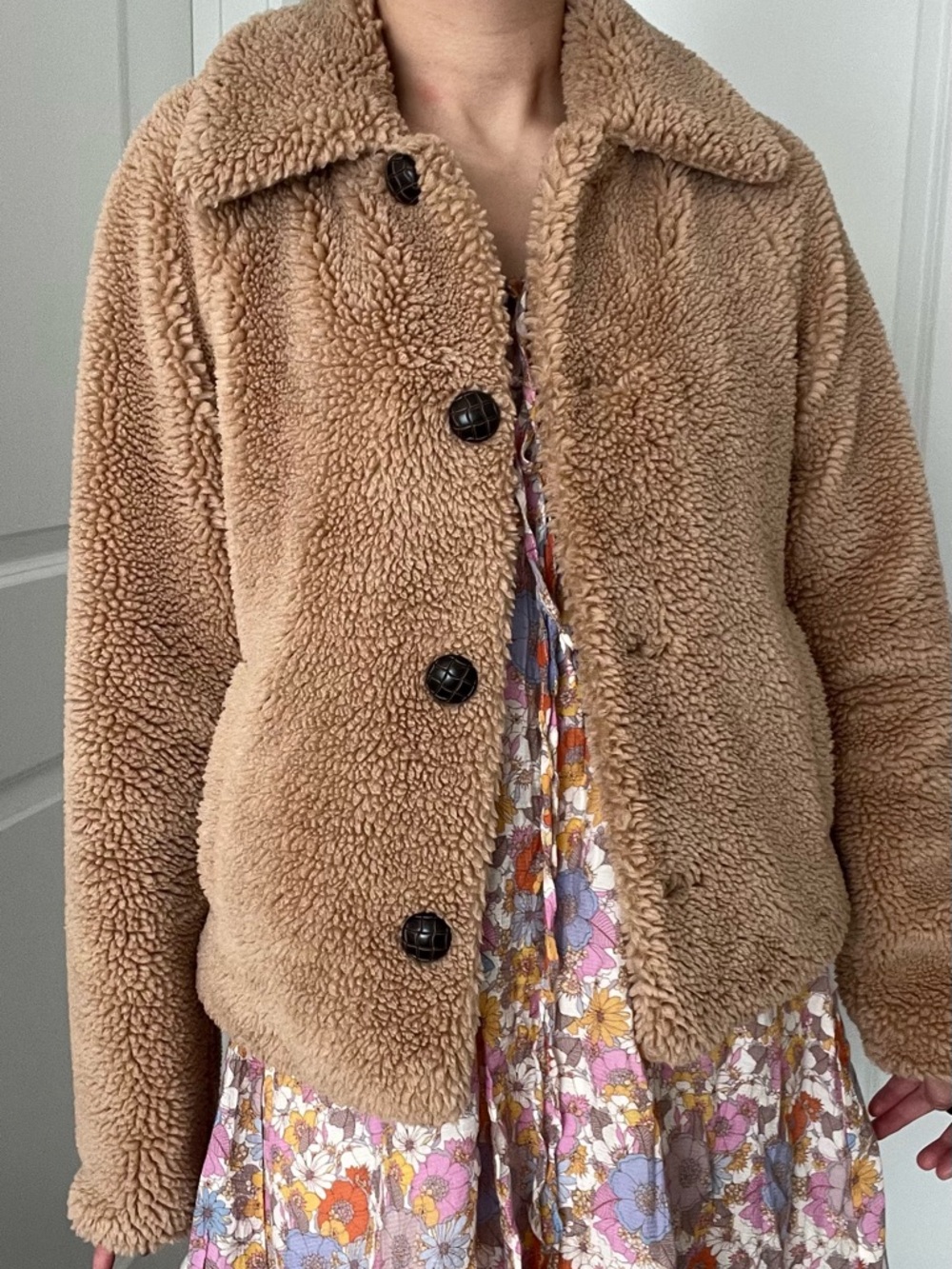 ONLY Teddy Fleece Jacket – Brown – Size XS